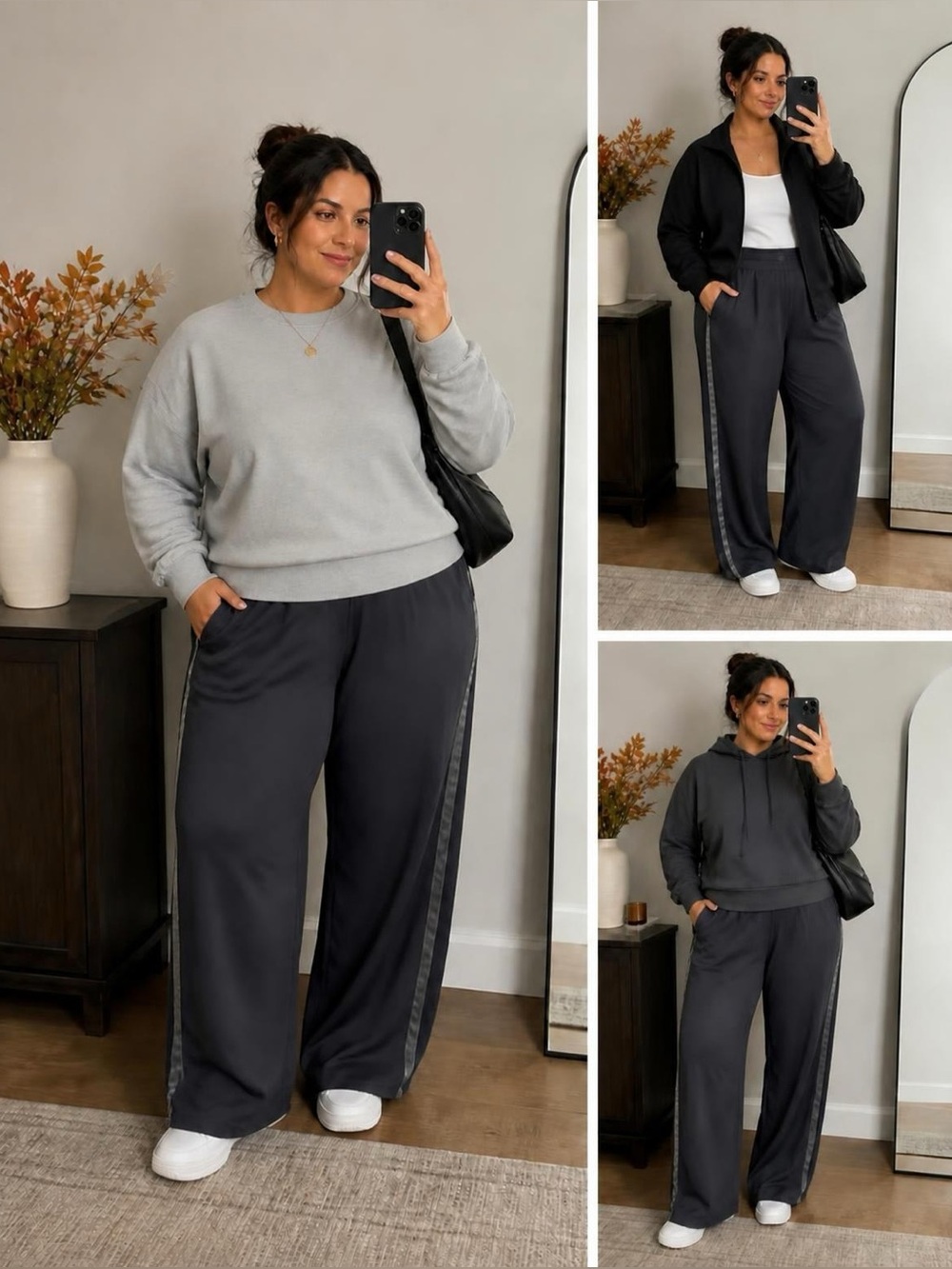 Athleta Nolita Wide Leg Commuter Trousers, Black Tuxedo Stripe, Plus Size 20